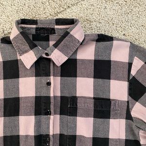 Vintage Pink And Black Buffalo Check Flannel